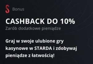 Caskback do 10% w kasynie Starda