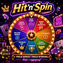 Koło Fortuny z topowymi bonusami kasynowymi w Hit'n'Spin Koło Fortuny z topowymi bonusami kasynowymi w Hit'n'Spin